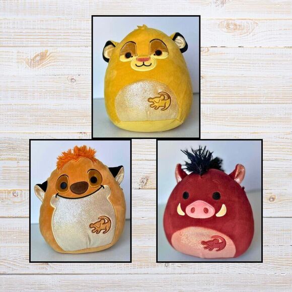 Squishmallows Disney Lion King 8" Plush Set Simba Timon Pumbaa Trio - Picture 2 of 3
